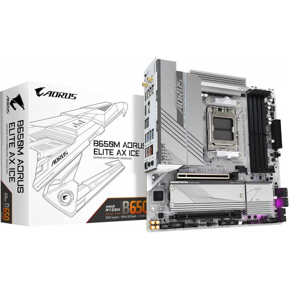 AORUS B650M Elite AX ICE Motherboard AORUS B650M Elite AX ICE Motherboard