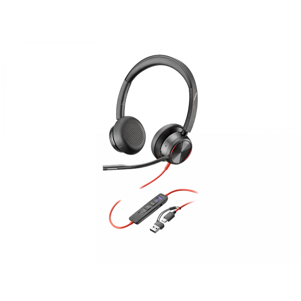 Poly Blackwire 8225 Stereo Microsoft Teams Certified USB-C Headset +USB-C/A 8X225AA  [PC]