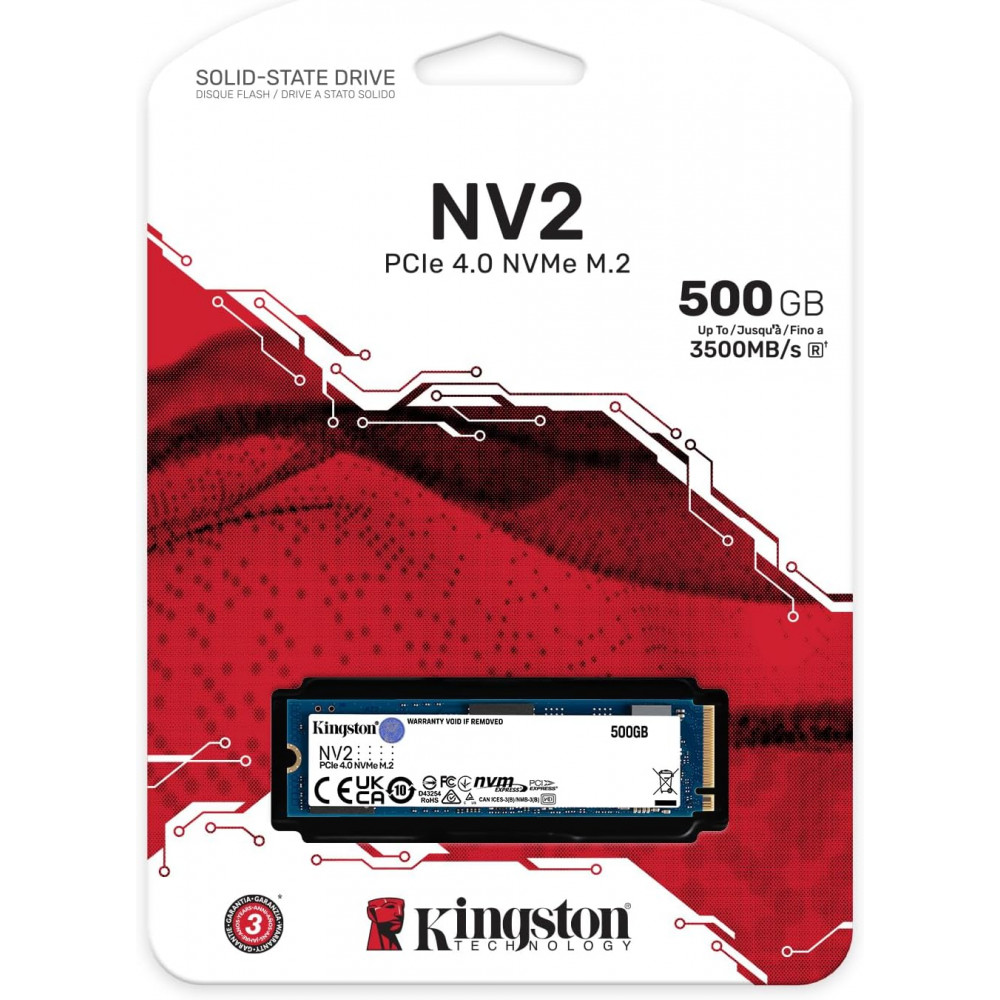 Kingston 500GB NV2 PCIe 4.0 NVMe SSD SNV2S/500G [Vİ]