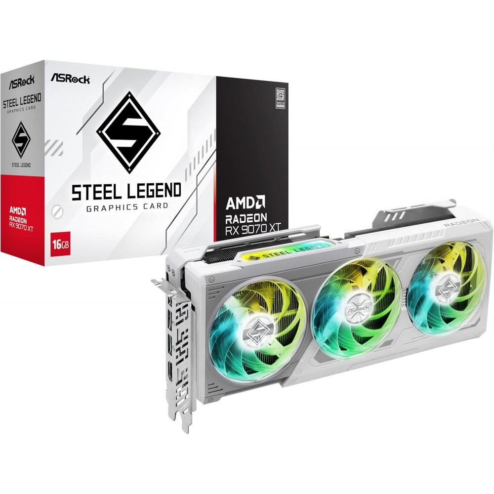 ASRock Radeon RX 9070 XT 16GB Steel Legend ASRock Radeon RX 9070 XT 16GB Steel Legend
